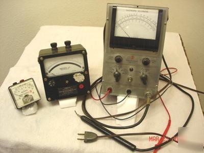 Rca vtvm, weston ac ampmeter & itt millivolt meter, 3EA