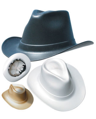 New black cowboy hard hat hardhat - ansi compliant