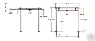 New gorbel floor supported crane, 500 pound 10 x 11.5, 