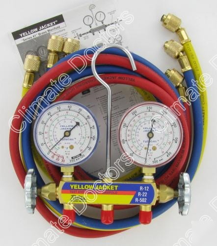 New yellow jacket 41215 manifold gauges w/hoses hvac 