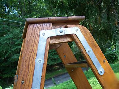 Putnam vintage rolling oak ladder