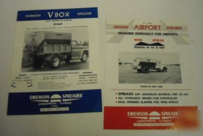 Swenson 1970 v box & airport spreader brochure lot