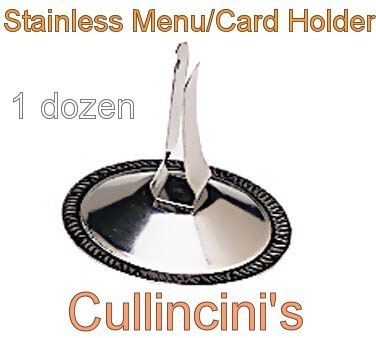 12 each stainless steel menu holder number card stand 