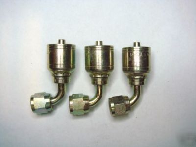 3 aeroquip fittings jic female swivel 90Ã‚Â° 1/4