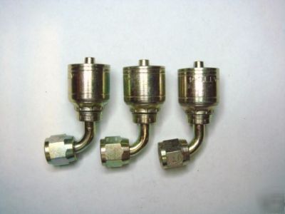 3 aeroquip fittings jic female swivel 90Â° 1/4