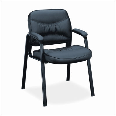 Hon VL640 leather guest leg base chair black
