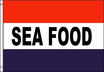 Large sea food business commercial sign 3X5 flag banner