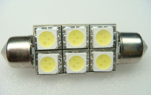 New 2PCS white 39MM high power 6 smd festoon dome bulb 