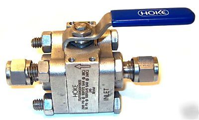 New hoke stainless ball valve 1/4 compression 2500 psi