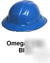 New omega ii full brim blue hard hat w/ ratchet hardhat