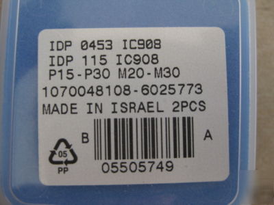 Iscar chamdrill insert IC908 IDP0453 11.5MM qty:2 (BB27