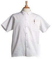 New lot 4 snap front kitchen shirts white small irr 