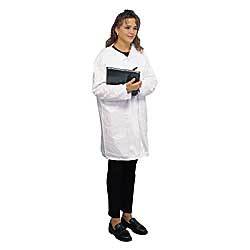 New wise disposable tyvek lab coat snap clean room lg 