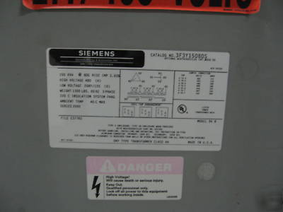 150 kva transformer pri 480V sec 208Y/120 3 ph dry type