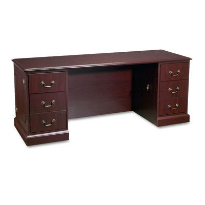 94000 series kneespace credenza mahogany frame/top