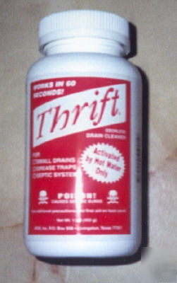 24 ea. 1 lb. bottles of thrift 60 seconds drain cleaner