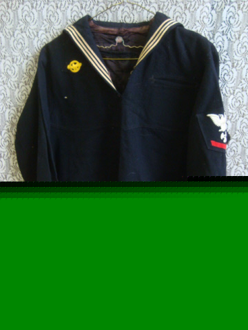70286 vintage black navy sailors wool top 
