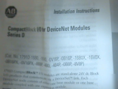 Allen bradley compack block i/o for device net modules
