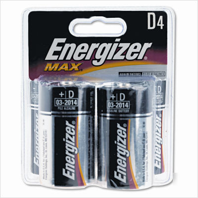 Eveready battery alkaline batteries, d, 4/pack