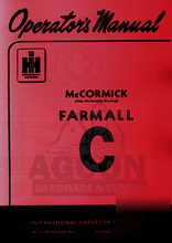 Farmall c tractor owner operators instruction manual 