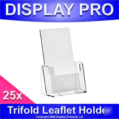 25 x trifold dl leaflet holder flyer shop display stand