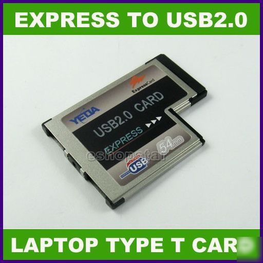 54MM t type express to 2 port usb 2.0 card for laptop