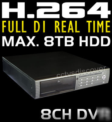 8CH h.264 real time full D1 record network ip cctv dvr
