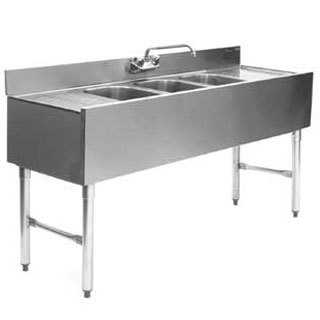 Eagle B6-3-r-24 underbar sink, 3 compartments, 36