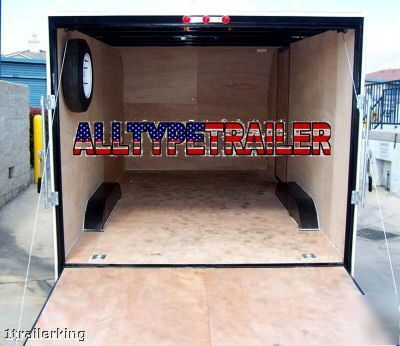 Enclosed camping utv atv car hauler double axle trailer