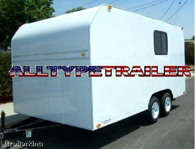 Enclosed camping utv atv car hauler double axle trailer