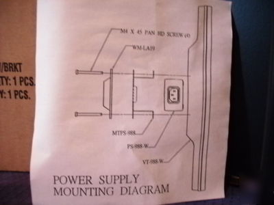 New 19 volt d c power supply 3.2 amps, with mount 