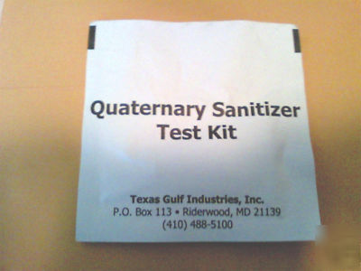 Qaternary sanitizer test strips for restaurants bars