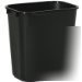 Rubbermaid 2956 medium black 28 qt wastebasket