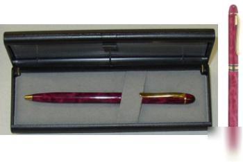 Personalized burgundy brass body pen - engraved free
