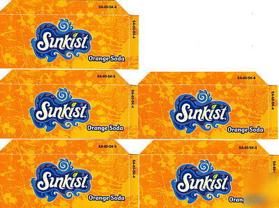 Sunkist orange small 5 same title plastic flavor labels