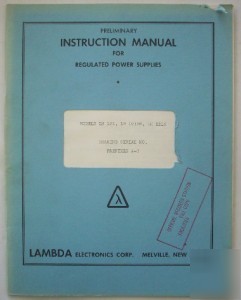 Lambda lh 121/fm/s instruction manual - $5 shipping 