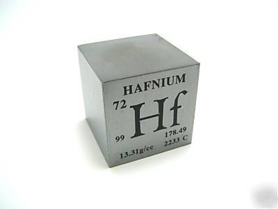 Pure hafnium metal element cube 99.7% pure 213 grams
