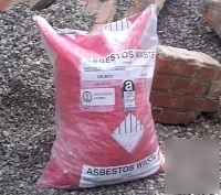 Un approved asbestos bags -10 red & 10 clear -25