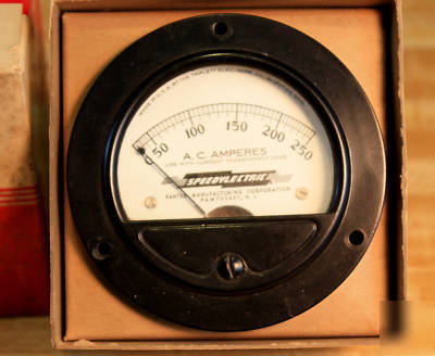 Vintage triplett ac amp meter panel gauge 0-250 nos