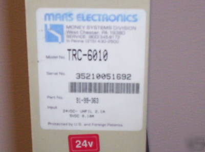 Mars trc-6010 - 24 volt micro mech coin changer-12 pin