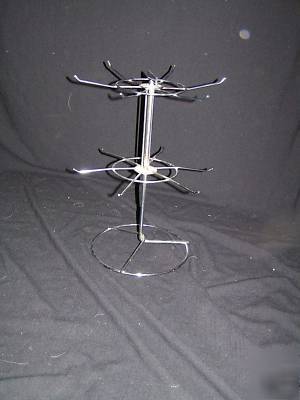 Counter 12 peg rack display prong spinner used silver