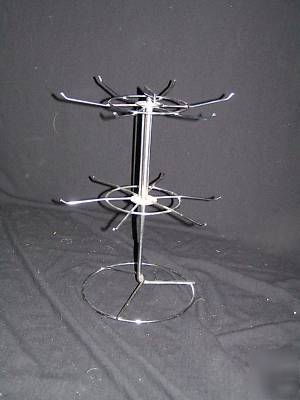 Counter 12 peg rack display prong spinner used silver