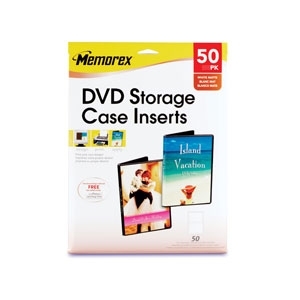 New memorex 32020716 50 pack dvd storage case inserts
