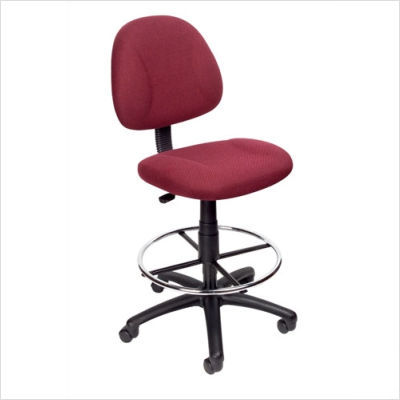 Contoured fabric drafting stool with foot ring