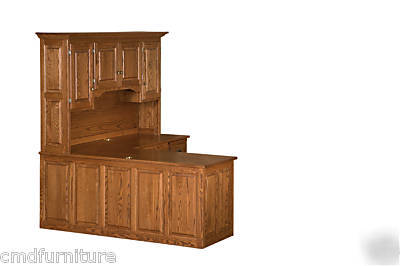 New l shape desk executive office system credenza maple 