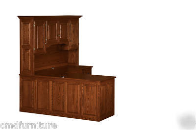 New l shape desk executive office system credenza maple 